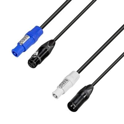 8101 PSDT 0150 N Netz- & DMX-Kabel PowerCon In & XLR female zu PowerCon Out & XLR