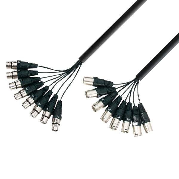 Multicore XLR 3m 8x XLR Female auf 8x XLR Male