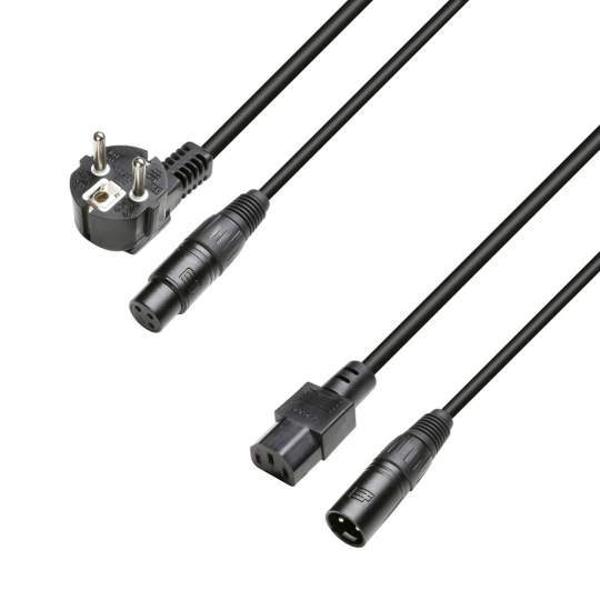 8101 PSAX 1000 Netz- und Audiokabel CEE7/7 & XLR female auf C13 & XLR male