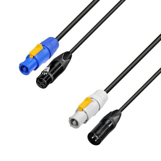 8101 PSDT 1000 N Netz- & DMX-Kabel PowerCon In & XLR female zu PowerCon Out & XLR