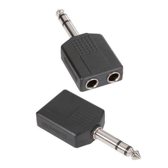 7546 Y-Adapter 2 x 6,3 mm stereo Klinke female auf 6,3 mm stereo Klinke male