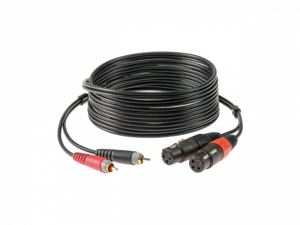 TwinCable 2x RCA - XLR fem schwarz 3m