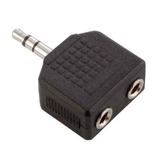 7556 Y-Adapter 2 x stereo 3,5 mm Klinke female auf stereo 3,5 mm Klinke male